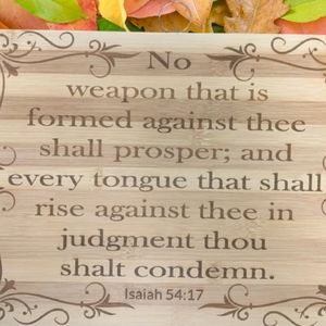 Isaiah 54:17 Bamboo Plaque